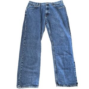 Wrangler Straight Leg Medium Wash Jeans Sz 38x32 Classic Fit Pre-Owned